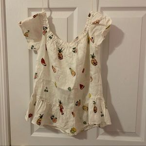 Fruit Print Off The Shoulder Top from Zara